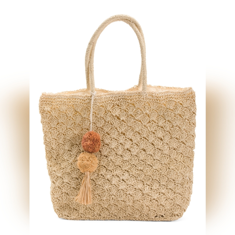 NEW Straw Studios Straw Tote Handbag